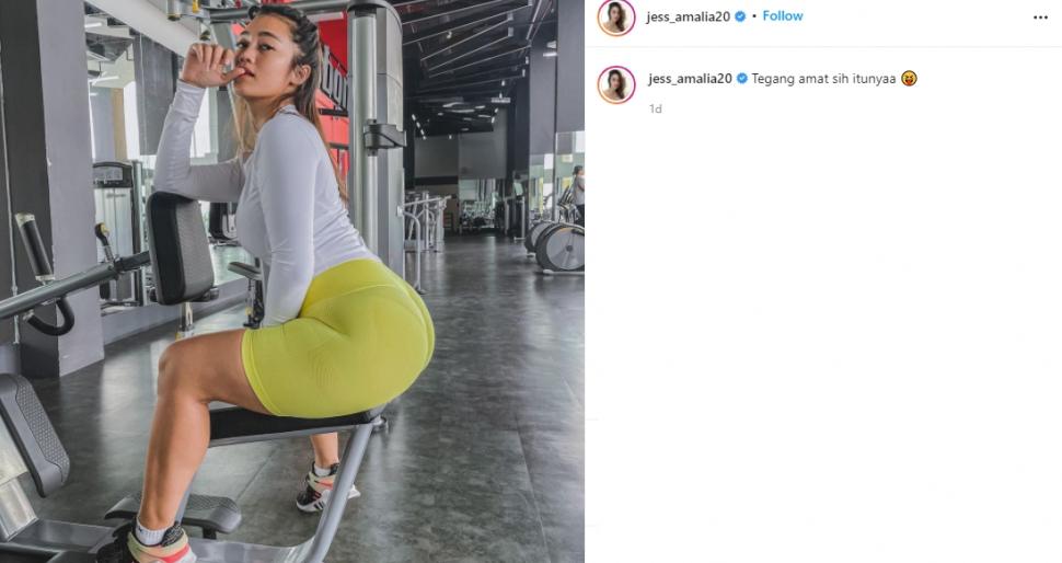 Jess Amalia bagikan momen saat ngegym. (Instagram/jess_amalia20)