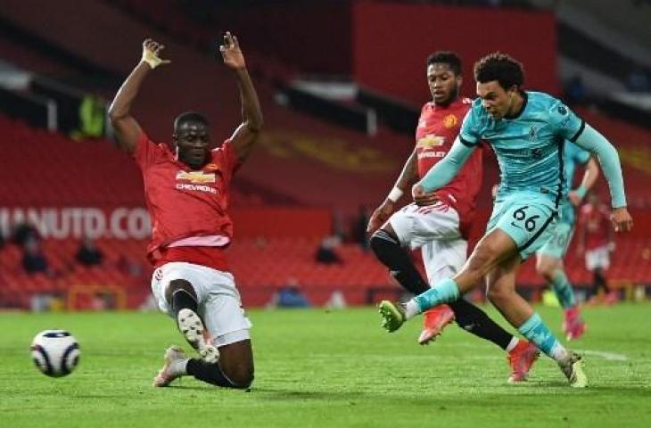 Laga Manchester United vs Liverpool di Liga Inggris. (PETER POWELL / POOL / AFP)