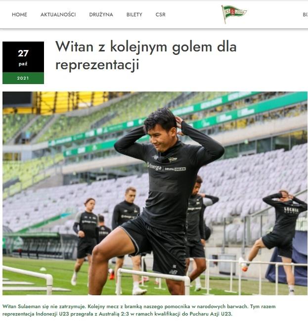 Lechia Gdansk puji gol apik Witan Sulaeman. (Lechia.pl)