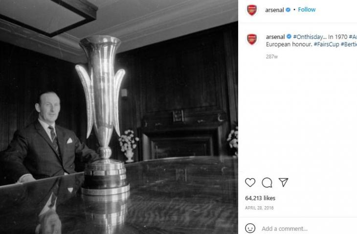 Legenda Arsenal Bertie Mee. (Instagram/@arsenal)