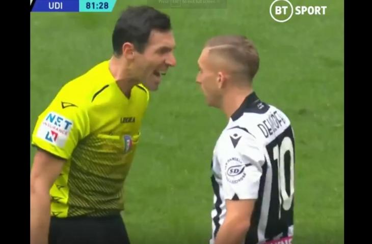 Gerard Deulofeu disemprot wasit. (Screencapture BT Sport)