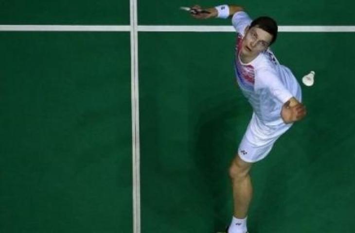 Pebulu tangkis tunggal putra Denmark Viktor Axelsen. [AFP]