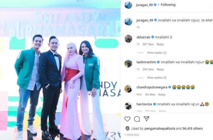 Bos Arema FC Gilang Widya Pramana kenang momen bersama Vanessa Angel dan Bibi Ardiansyah. (Instagram/@juragan99)