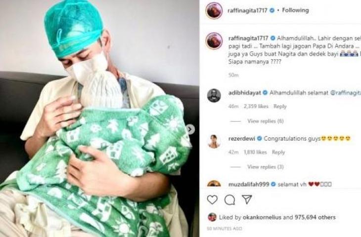 Raffi Ahmad dan Nagita Slavina dikaruniai anak kedua. (Instagram/raffinagita1717)