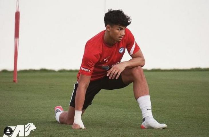 Ikhsan Fandi saat berlatih dengan Timnas Singapura. (Instagram/ikhsanfandi)