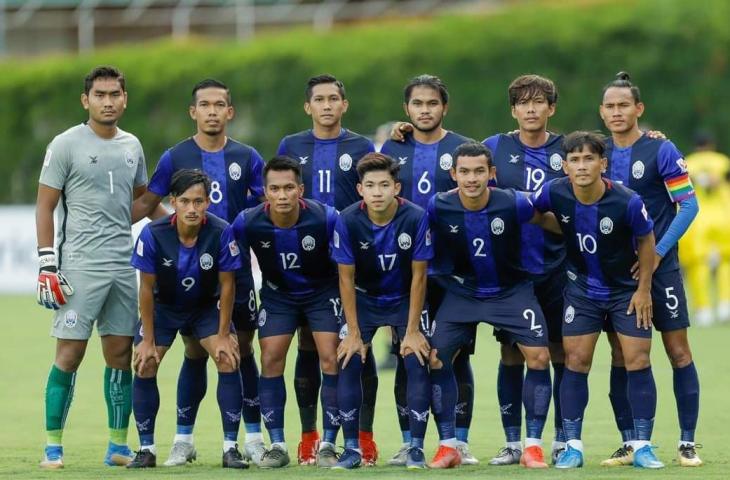 Timnas Kamboja dalam pertandingan melawan Malaysia di Piala AFF 2020. (Dok. FFC)