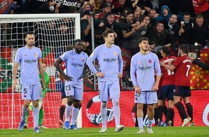 Barcelona ditahan imbang 2-2 lawan Osasuna dalam lanjutan Liga Spanyol. (ANDER GILLENEA / AFP)