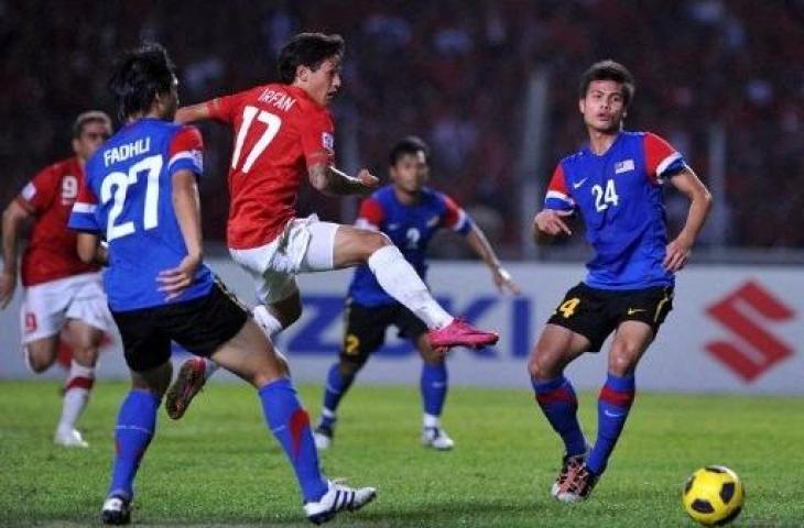 Striker Timnas Indonesia, Irfan Bachdim, di Piala AFF 2010. (AFP/Adek Berry)