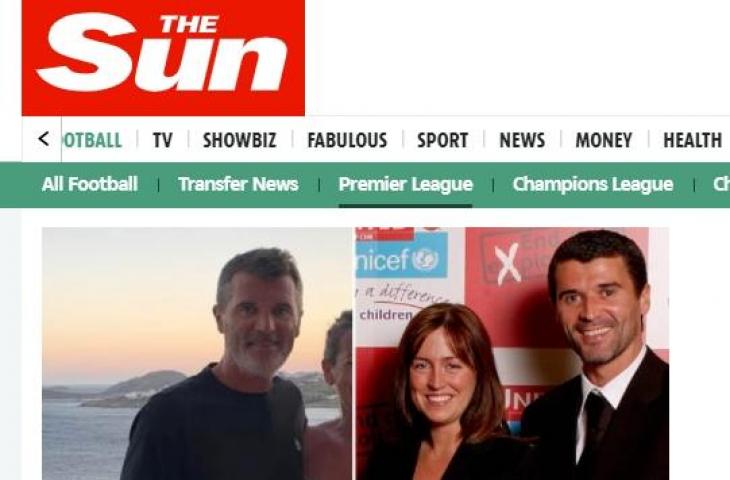 Roy Keane Unggah Foto Sebagian Muka Istri. (dok.The Sun)