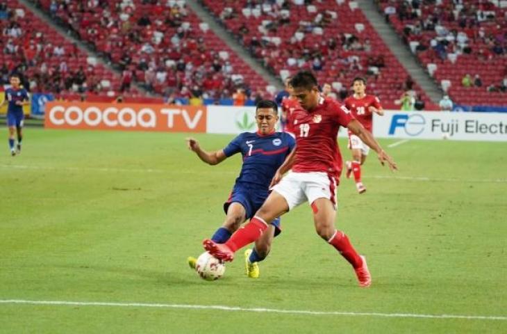 Momen laga timnas Indonesia vs Singapura. (Dok. Piala AFF)