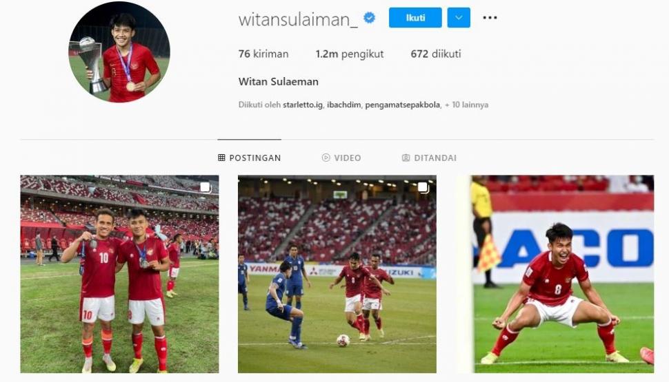 Witan Sulaeman, pemain Timnas Indonesia dengan followers terbanyak. (Instagram/witansulaiman_)