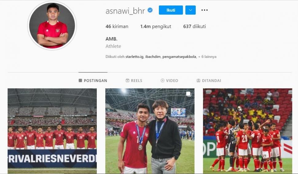 Asnawi Mangkualam, pemainTimnas Indonesia dengan followers terbanyak. (Instagram/asnawi_bhr)