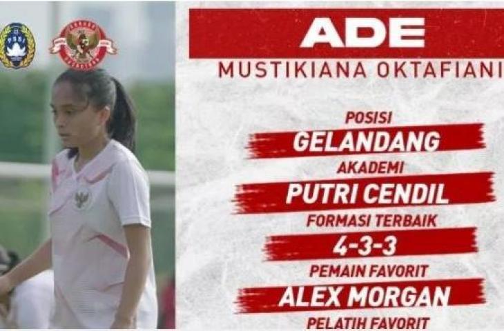 Ade Mustikiana, Kapten Timnas Putri Indonesia. (PSSI)