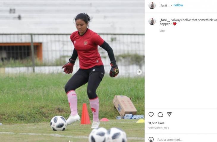 Fani Supriyanto, kiper Timnas Putri Indonesia. (Instagram/@_fani__)