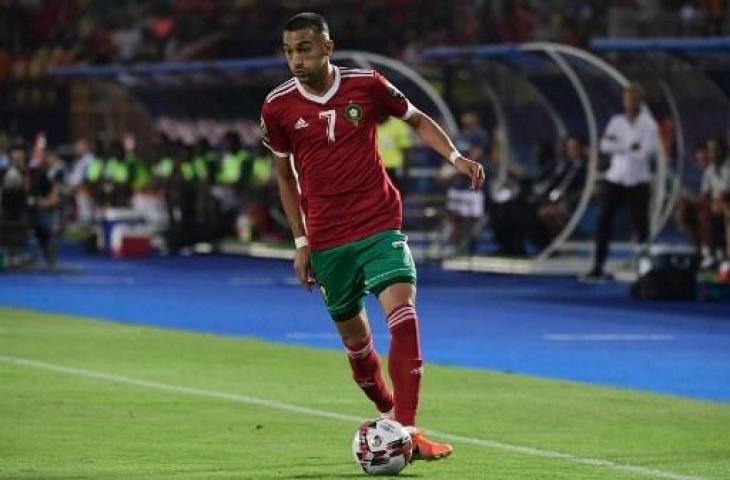 Hakim Ziyech saat tampil bersama Timnas Maroko. (JAVIER SORIANO / AFP)