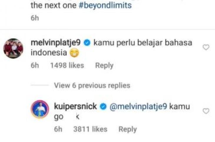 Interaksi pemain Persib Nick Kuipers dan strike Bhayangkara FC Melvin Platje. (Instagram)