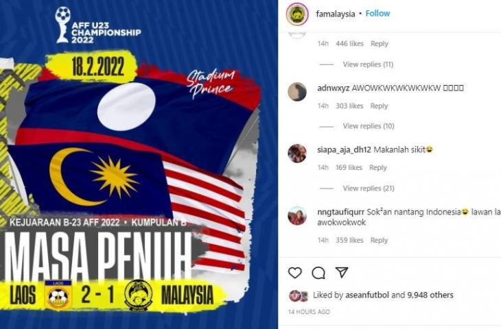 Netizen Indonesia penuhi kolom komentar Instagram FAM. (Instagram/@famalaysia)