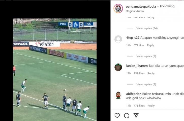 Penalti Wander Luiz ramai dikomentari netizen. (Instagram/@pengamatsepakbola)