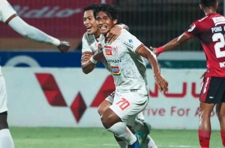 Winger Persija Jakarta, Irfan Jauhari, usai menjebol gawang Bali United. (Dok. Persija)