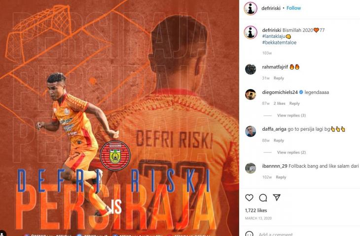 Pemain Persiraja Banda Aceh, Defri Rizki. (Instagram/@defririski)