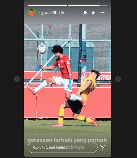 Respons Bagus Kahfi usai comeback di laga Jong Utrecht vs Australia U-23. (Instagram/baguskahfiii)