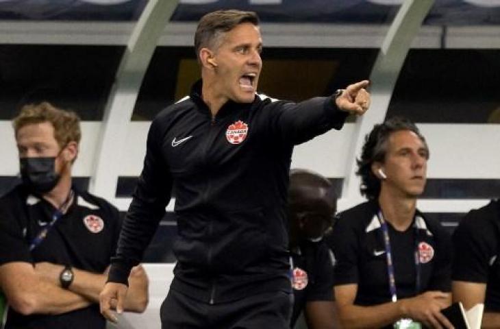 Pelatih Timnas Kanada, John Herdman, dalam pertandingan melawan Kosta Rika, 25 Juli 2022. (AFP/Andy Jacobshon)