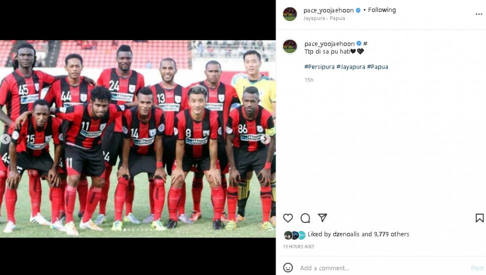 Joo Jae-hoon saat membela Persipura Jayapura. (Instagram/@pace_yoojaehoon)