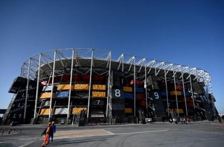 Stadion 974, venue Piala Dunia 2022 paling unik karena terbuat dari kontainer. (GABRIEL BOUYS / AFP) 