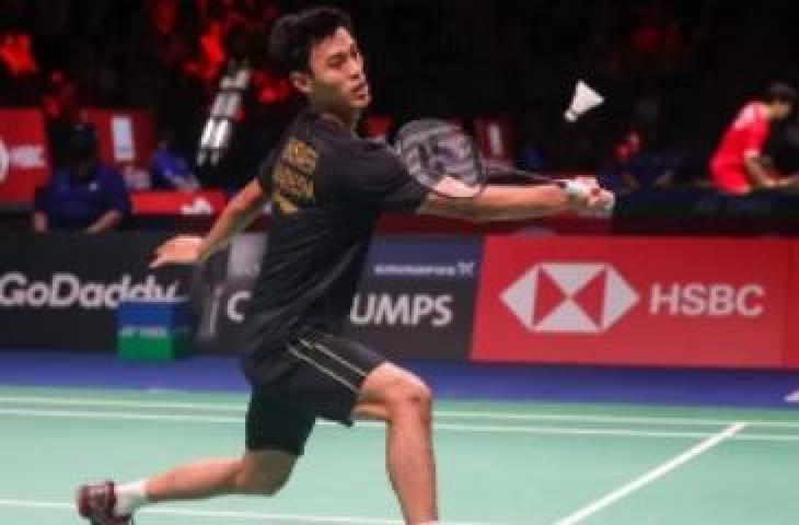 Tunggal putra Indonesia Shesar Hiren Rhustavito saat tampil di Piala Thomas-Uber 2020 di Ceres Arena, Aarhus, Denmark. [BWF/Badminton Photo/Raphael Sachetat]