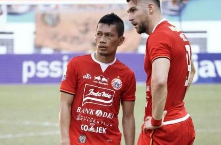 Pemain Persija Jakarta Ismed Sofyan dan Marko Simic. (Instagram/@ismedsofyan14)