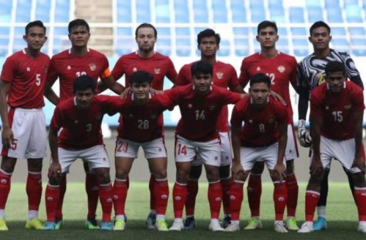 Timnas Indonesia U-23 melawan klub Korea Selatan, Daejon Citizen dalam laga uji coba di Daejon World Cup Stadium, Korea Selatan, Rabu (27/4/2022). [PSSI]