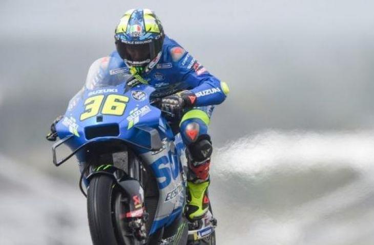 Rider andalan Suzuki Ecstar tampil dalam MotoGP Prancis yang digelar di Sirkuit Le Mans, Minggu (16/5/2021) malam WIB. [JEAN-FRANCOIS MONIER / AFP]