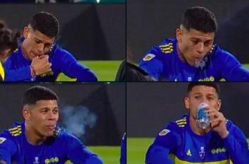 Viral Aksi Marcos Rojo Merokok dan Minum Bir Usai Antar Boca Junior Raih Trofi