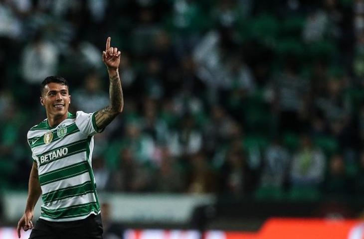 Pemain Sporting Lisbon Pedro Porro. (CARLOS COSTA / AFP)