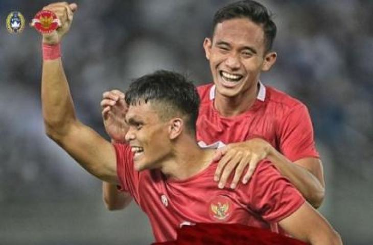 Selebrasi Rachmat Irianto jebol gawang Kuwait. (Instagram/PSSI)