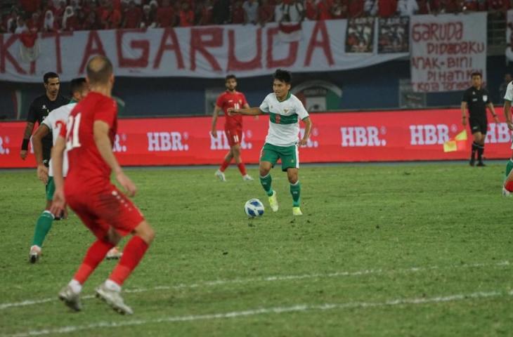 Aksi Witan Sulaeman saat laga Timnas Indonesia vs Yordania di laga Kualifikasi Piala Asia 2023. (Dok. PSSI)