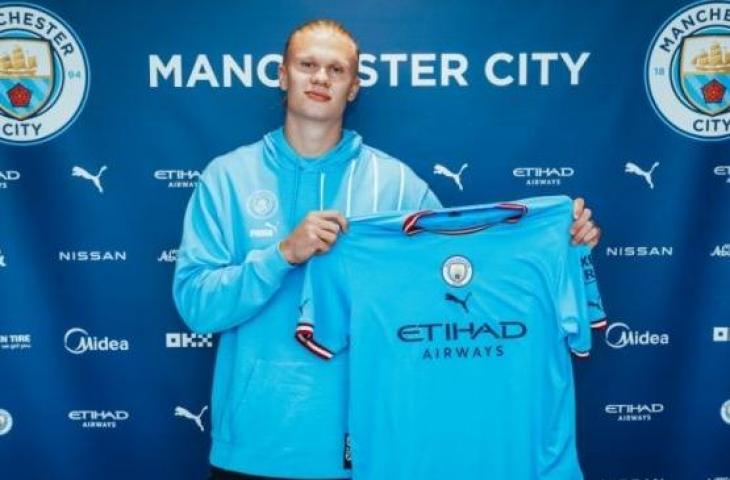 Penyerang baru Manchester City, Erling Haaland. [Twitter MCFC]