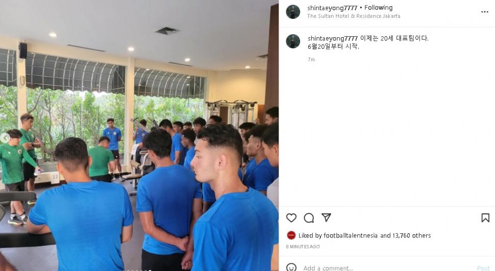 Potret latihan Timnas Indonesia U-19. (Instagram/@shintaeyong7777)