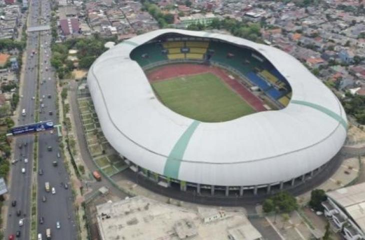 Foto udara Stadion Patriot Candrabhaga di Bekasi, Jawa Barat, Selasa (29/10). [ANTARA FOTO/Hafidz Mubarak]