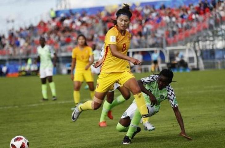 Pesepak bola wanita asal China, Shen Mengyu. (AFP)