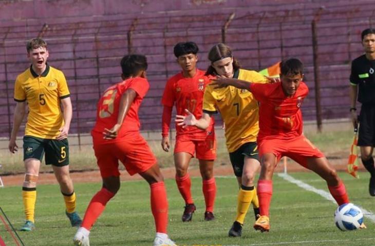 Myanmar vs Australia di Piala AFF U-16 2022. (Dok. MFF)