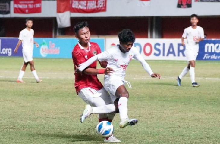 Timnas Indonesia U-16 vs Myanmar di semifinal Piala AFF U-16 2022, Rabu (10/8/2022). (Twitter/AFFPresse)