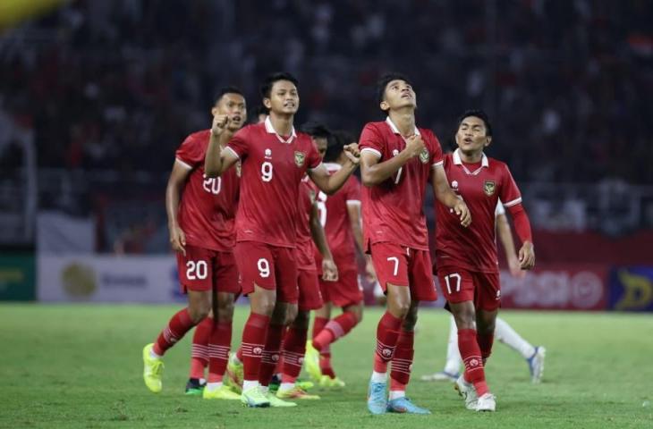 Selebrasi pemain Timnas Indonesia U-19 usai lolos ke Piala Asia U-20 2023. (Dok. PSSI)