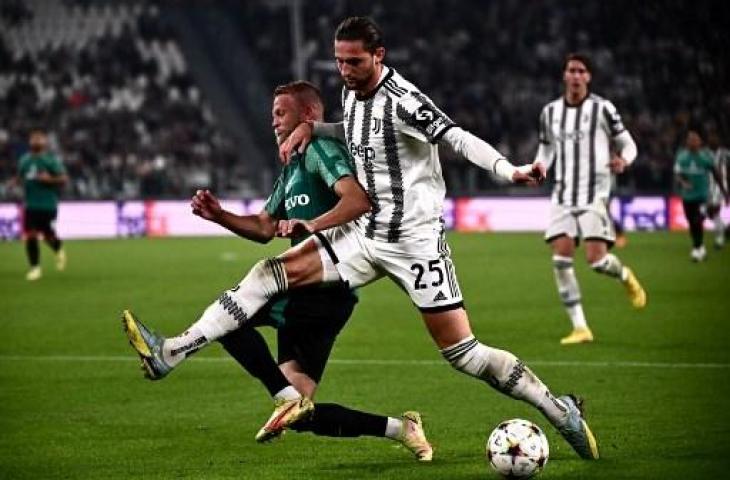 Adrien Rabiot borong dua gol saat Juventus kalahkan Maccabi Haifa 3-1. (AFP)