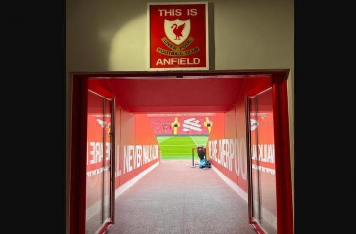 Potret pintu masuk Stadion Anfield Liverpool (Twitter/LFC)