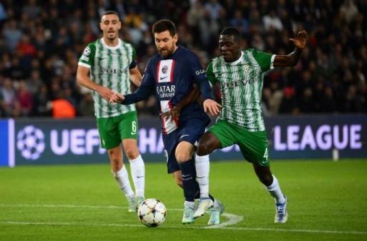 Aksi Lionel Messi saat PSG hajar Maccabi Haifa 7-2 di Liga Champions 2022/2023. (AFP)