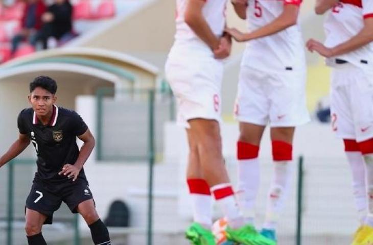 Aksi Marselino Ferdinan saat Timnas Indonesia U-19 kalah 1-2 lawan Turki U-20 dalam laga uji coba. (Dok. PSSI)