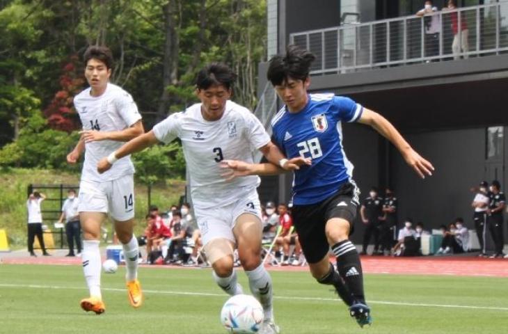 Timnas Jepang U-18 saat beruji coba melawan Korea Selatan. (Dok. JFA)