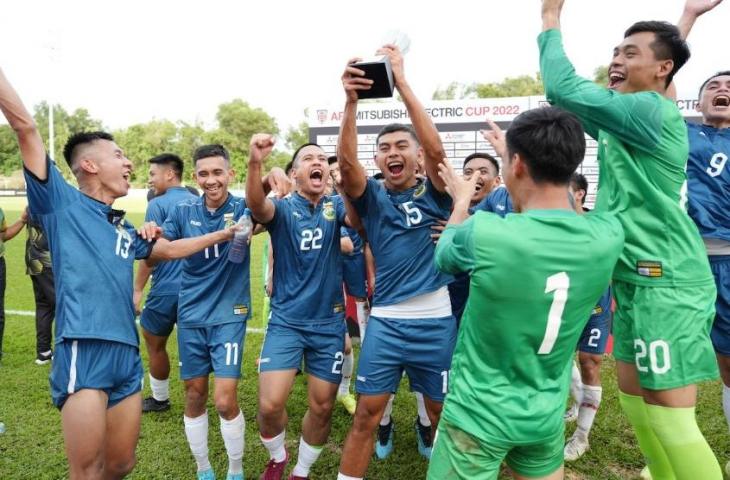 Timnas Brunei Darussalam versus Timor Leste di leg kedua playoff Piala AFF 2022. (Twitter/@AFFPresse)