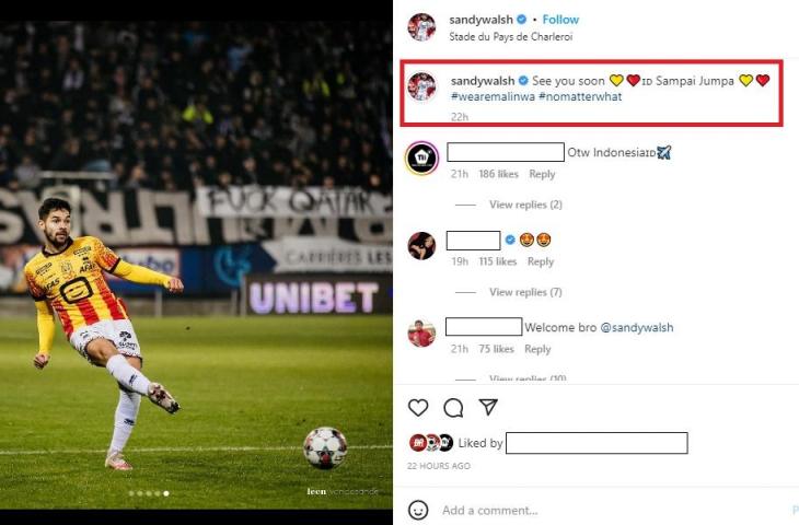 Sandy Walsh beri kode segera merampungkan proses naturalisasi (Instagram/sandywalsh)